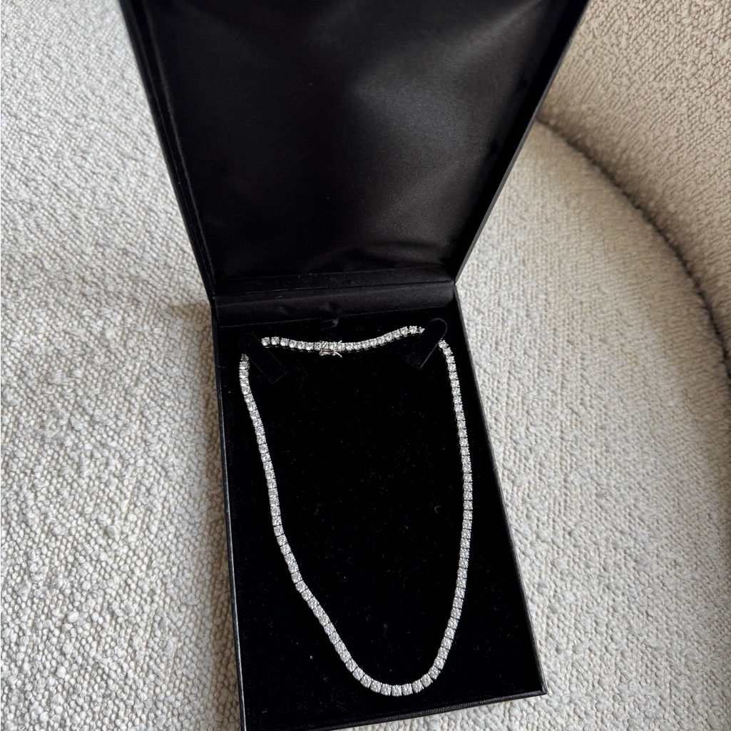 Dorsey Necklace Lab White Sapphire 16.75 In